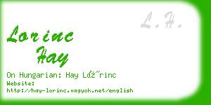 lorinc hay business card